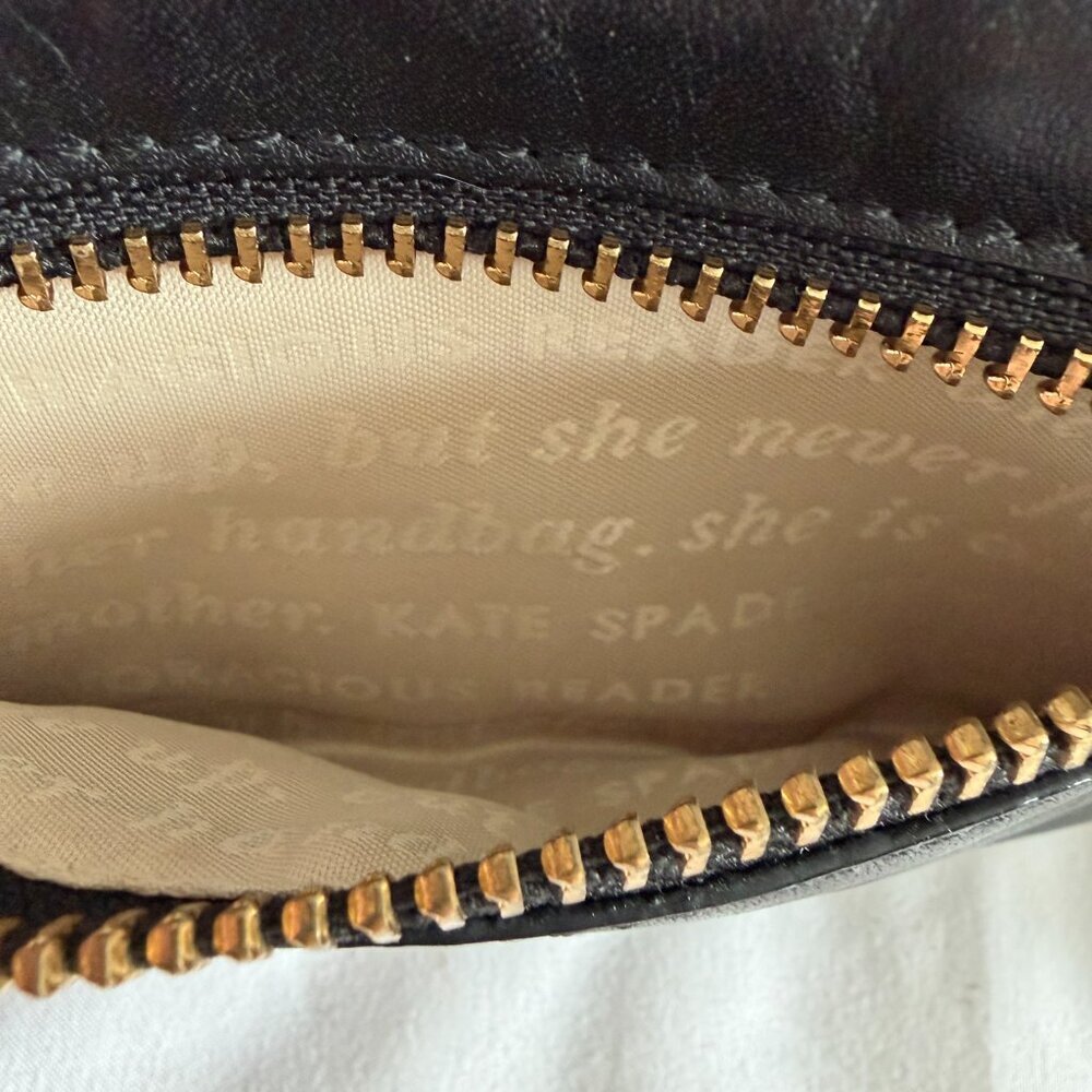 KATE SPADE Madison Small L-Zip Black Leather Wallet Wristlet - Picture 8 of 9